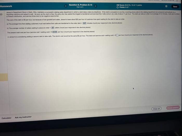 a posaon divibution, and service times iend to be