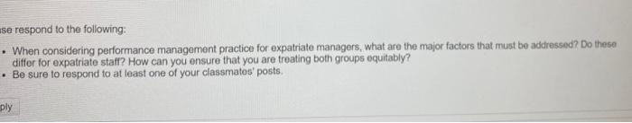 se respond to the following: When considering