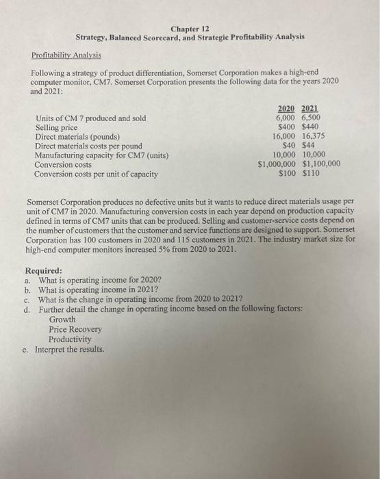 just interpret the results Chapter 12 Strategy,