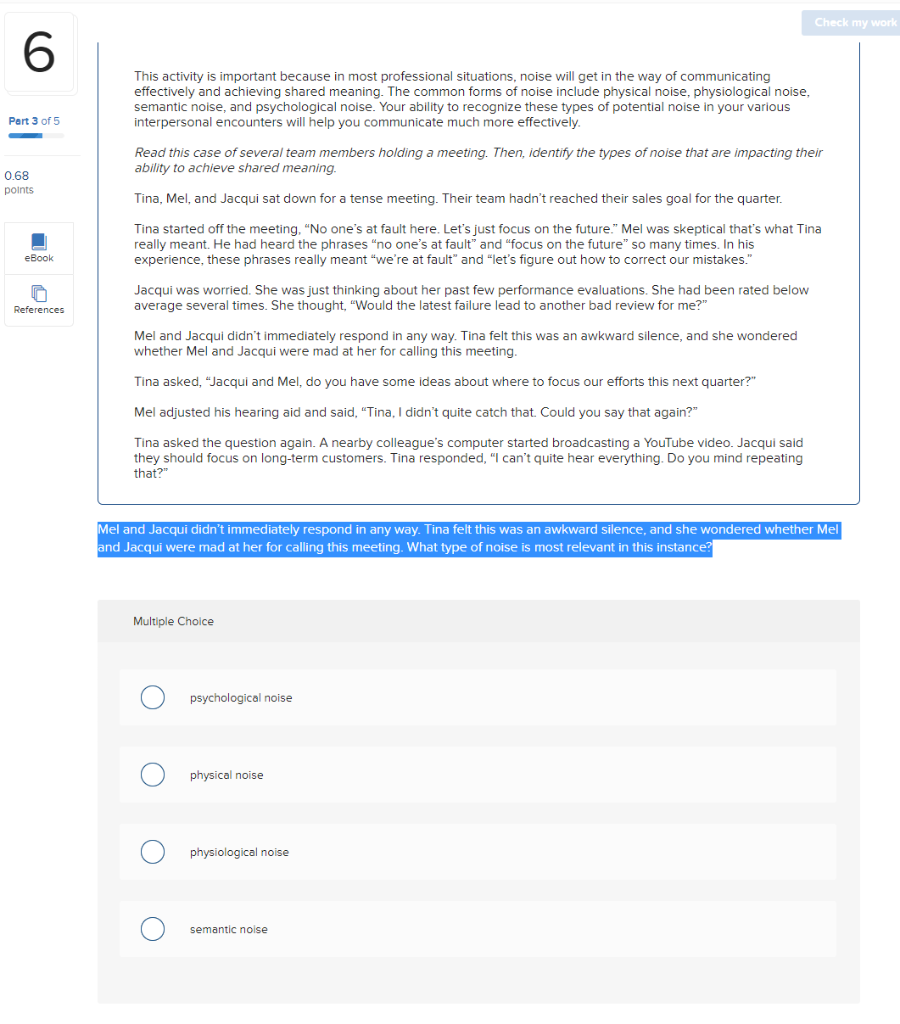 communciation question ! Required information