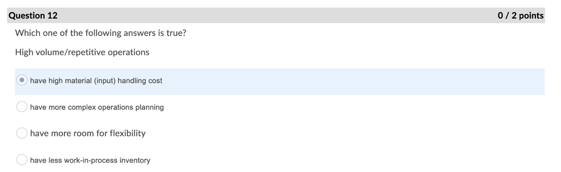 Question 12 0/2 points Which one of the following