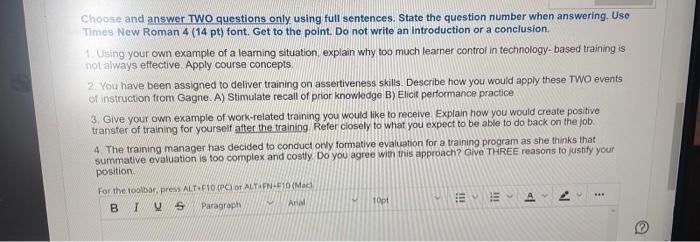 Choose and answer TWO questions only using full