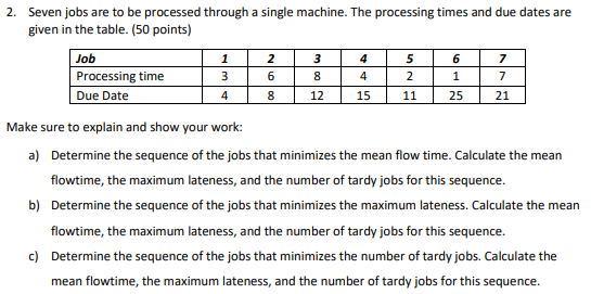 3 4 5 6 7 1 3 4 2 6 8 4 1 7 8 15 21 2. Seven jobs