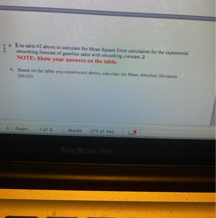 Normal No Spacing 121 31 41 TABLE #2 Forecast