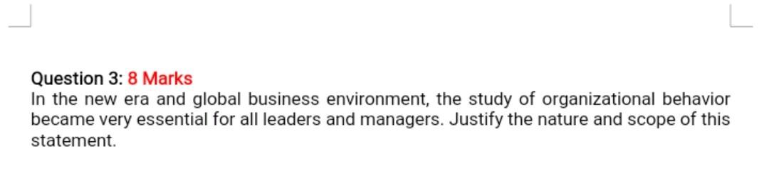 Question 3: 8 Marks In the new era and global