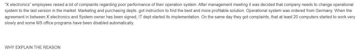 Please explain clearly why. "X electronics"