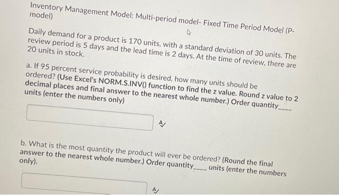 Inventory Management Model: Multi-period model-