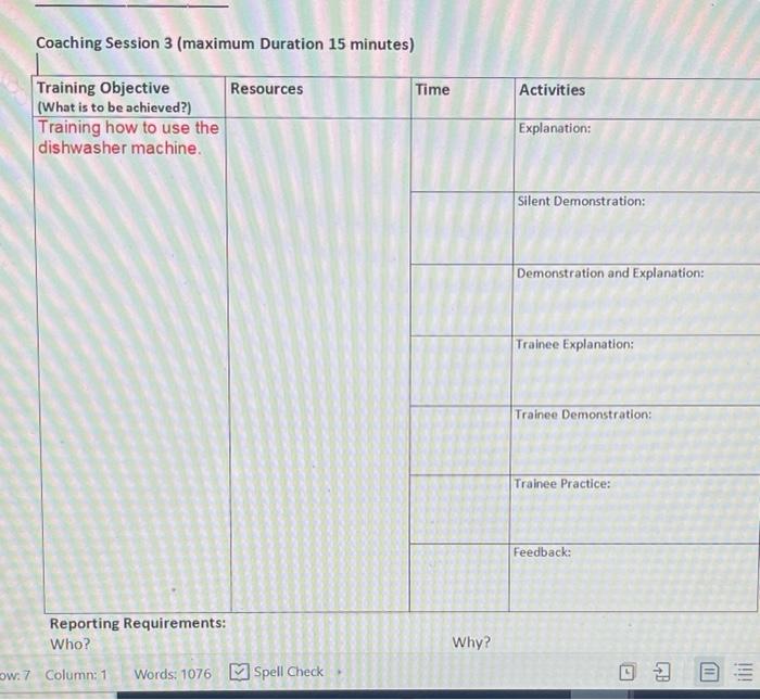 1. You will be observed coaching colleagues in