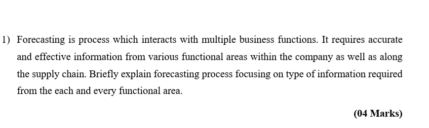 Words= 150 to 300 1) Forecasting is process which