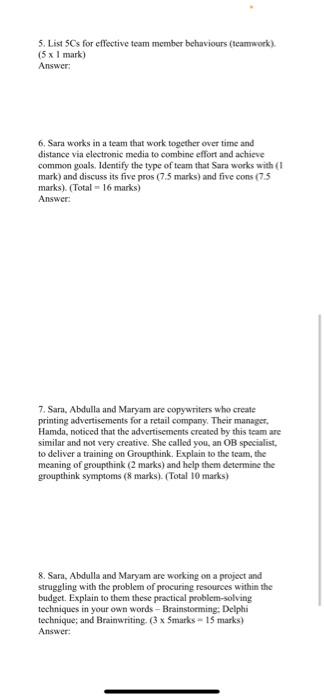 MGT 2103 - Organizational Behavior Worksheet CLO