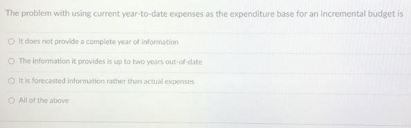 The problem with using current year-to-date