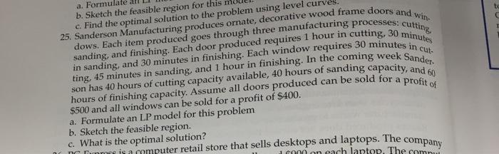 Operations Reseach to C a. Formula b. Sketch the