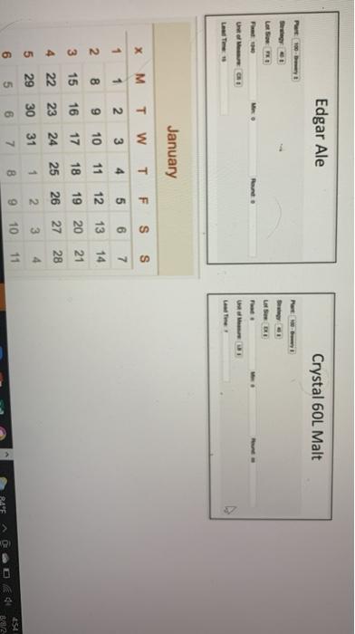 Given the following material information: