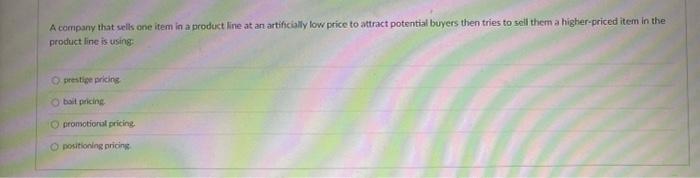 A company that sells one item in a product line