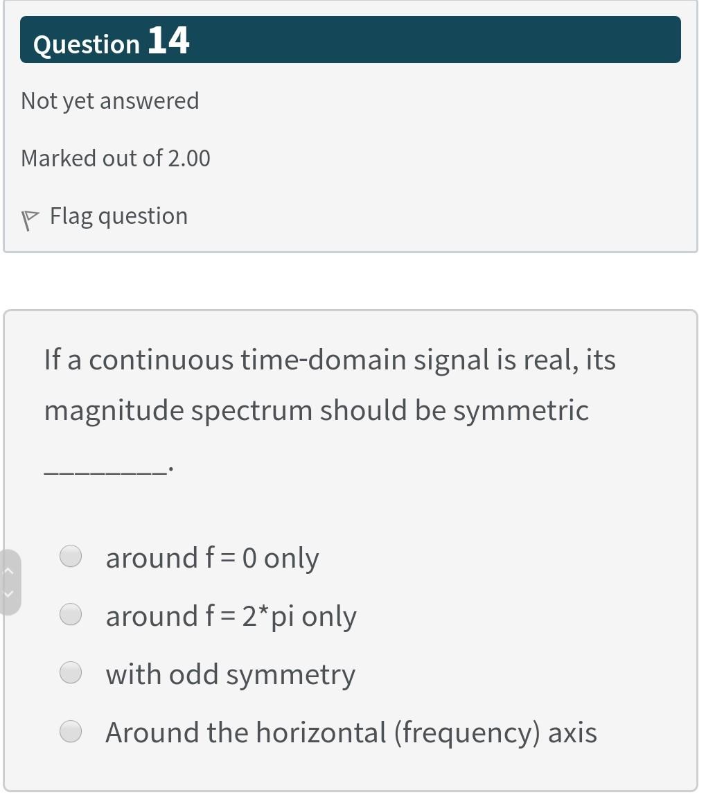 Question 14 Not yet answered Marked out of 2.00