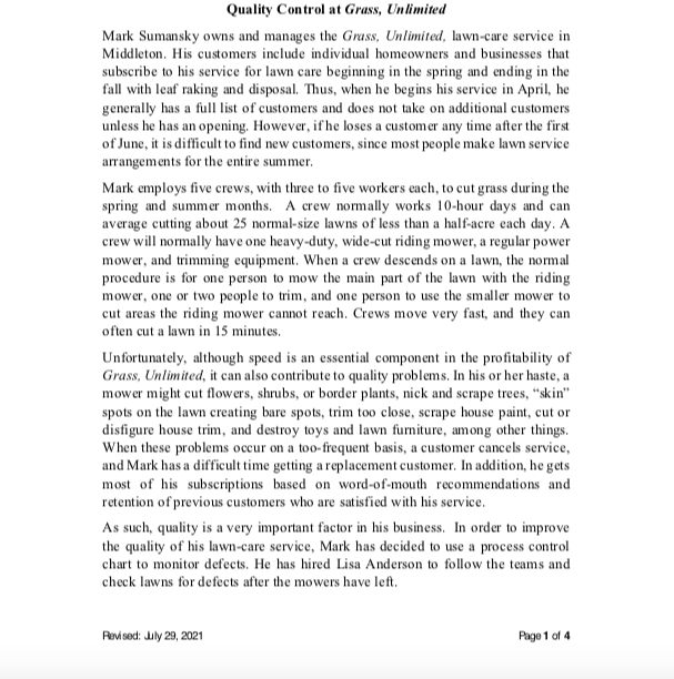 Quality Control at Grass, Unlimited Mark Sumansky