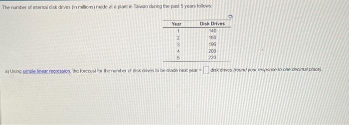 homework help The number of internal disk drives