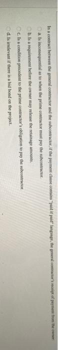 In a contract between the general contractor and