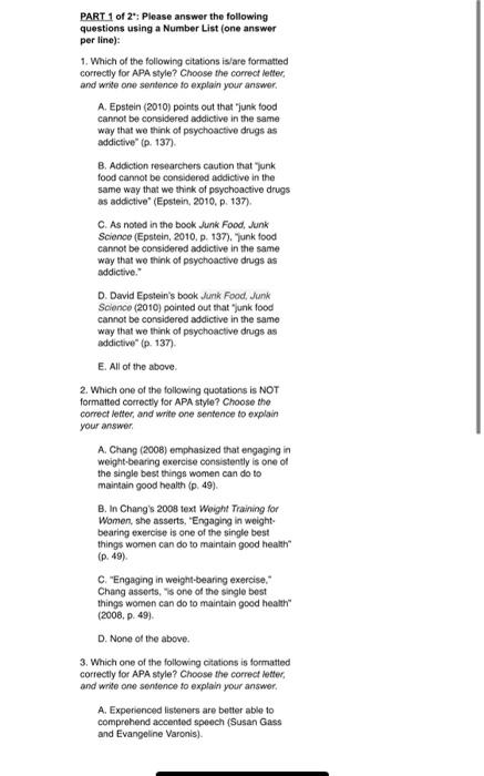 Business presentation PART 1 of 2*: Please answer