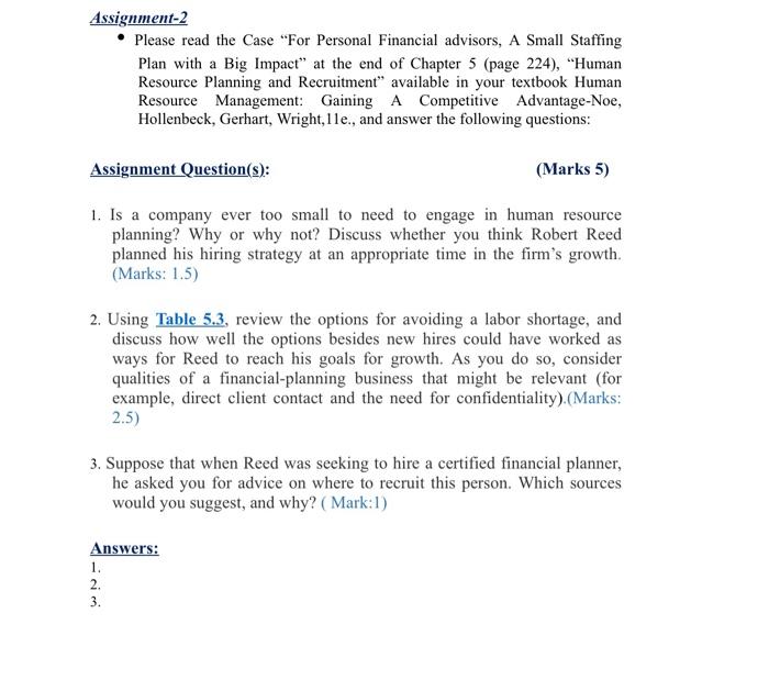 Answer all questions please Assignment-2 Please