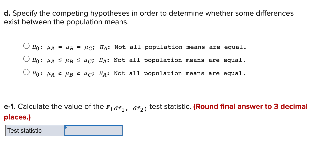 A random sample of five observations from three