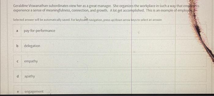 answer plss Geraldine Viswanathan subordinates