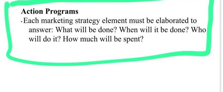 for Macdonald's?? Action Programs - Each