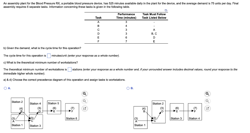 b) Given the demand, what is the cycle time for