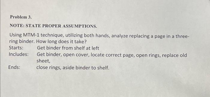 please do the whole MTM Problem 3. NOTE: STATE