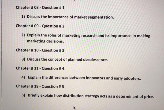 Chapter #08 - Question # 1 1) Discuss the