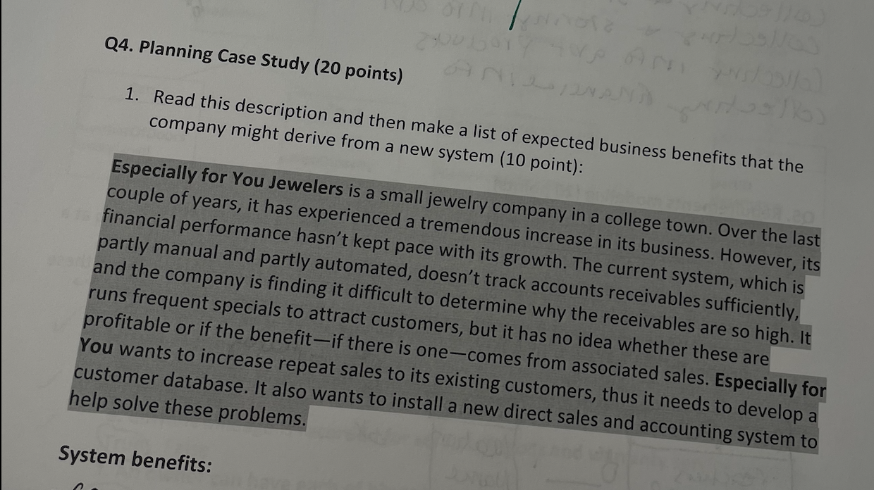 System benefits: System capabilities: Q4.