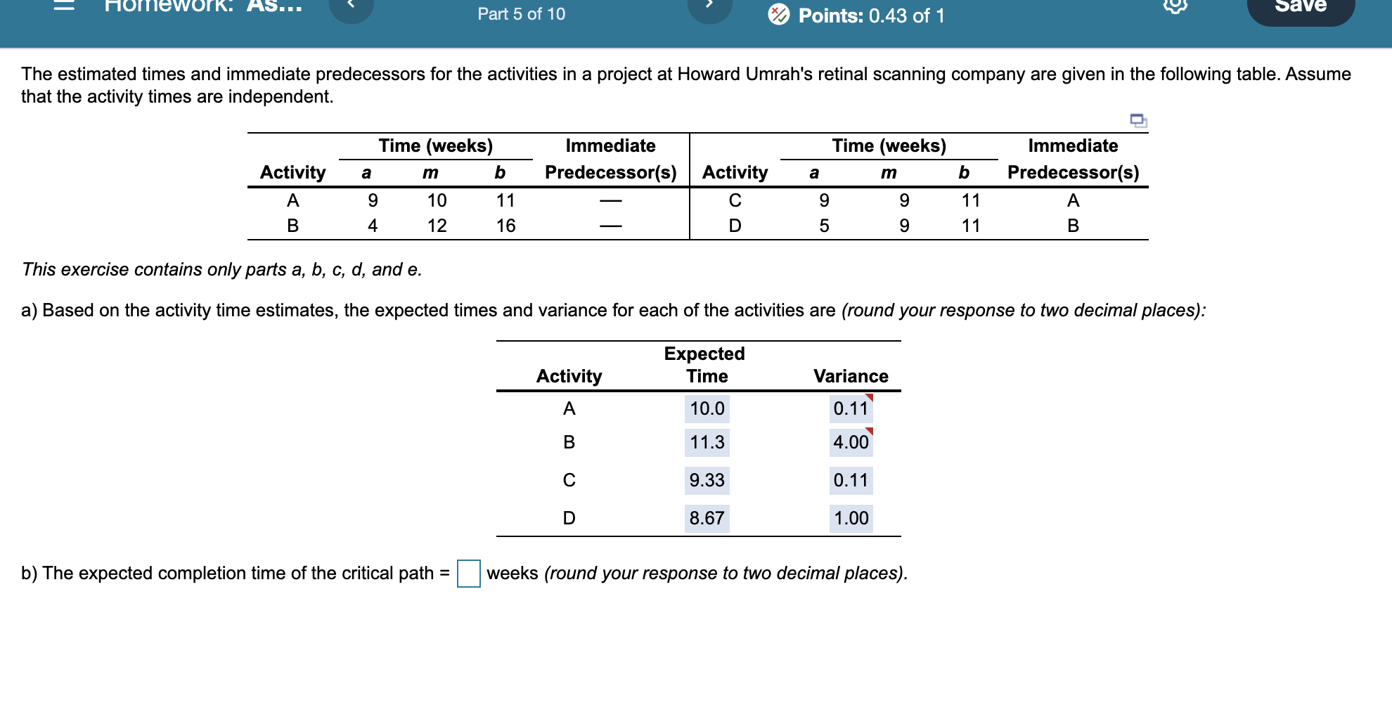 = Homework: As... Question 24, Problem 3.... Part