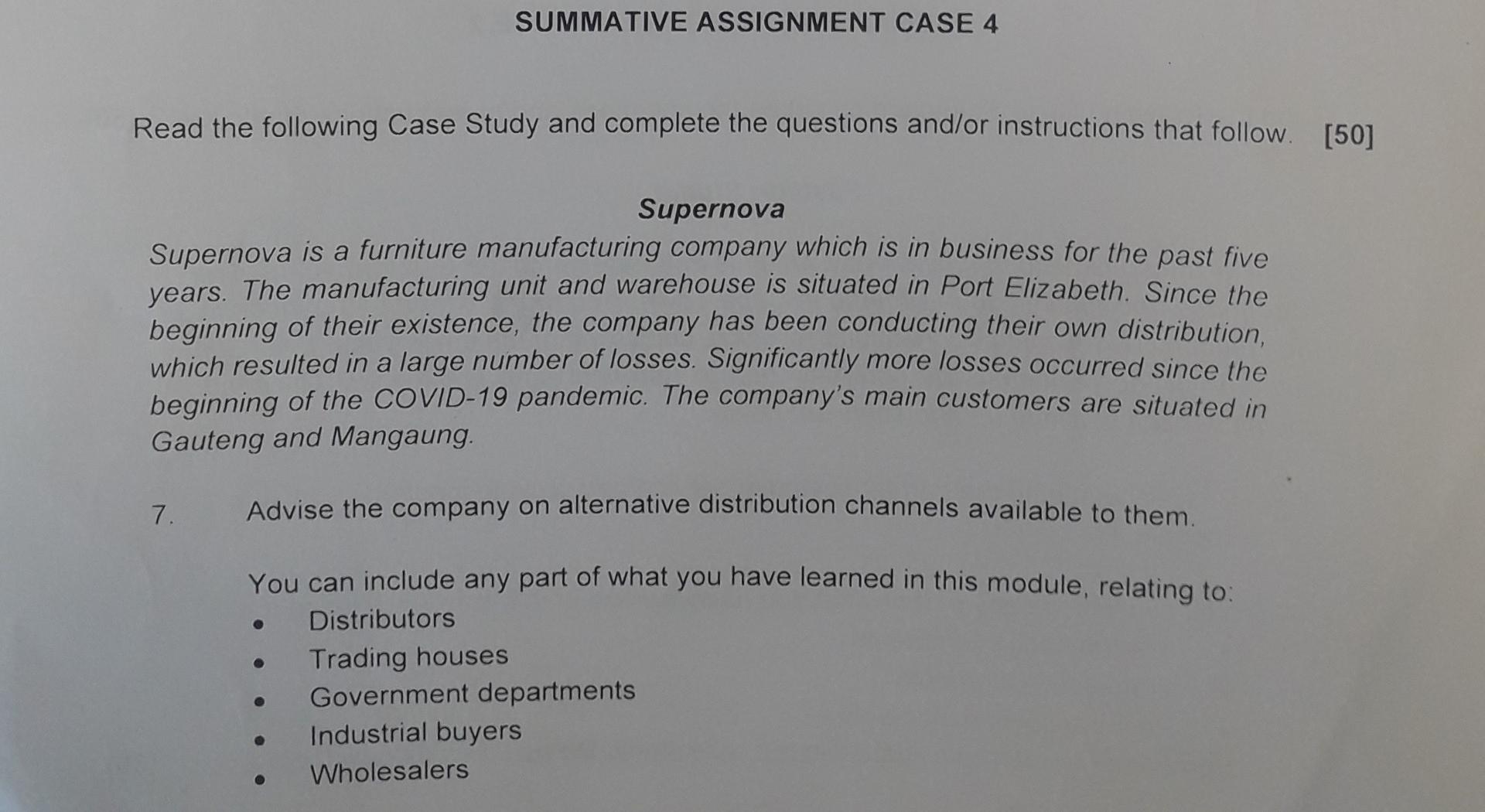 SUMMATIVE ASSIGNMENT CASE 4 Read the following