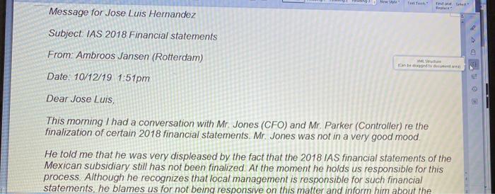ih Message for Jose Luis Hernandez Subject IAS