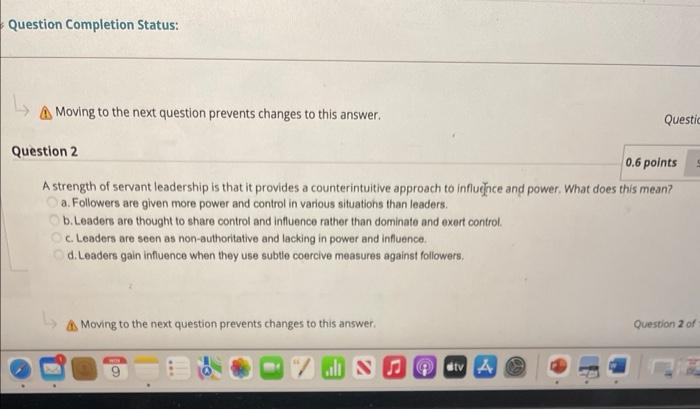 As Moving to the next question prevents changes