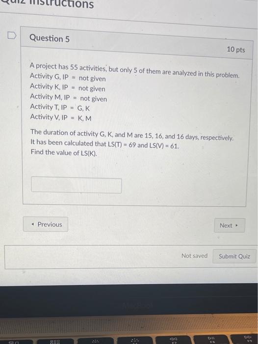 A project has 55 activities, but only 5 of them