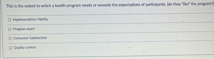 This is the extent to which a health program