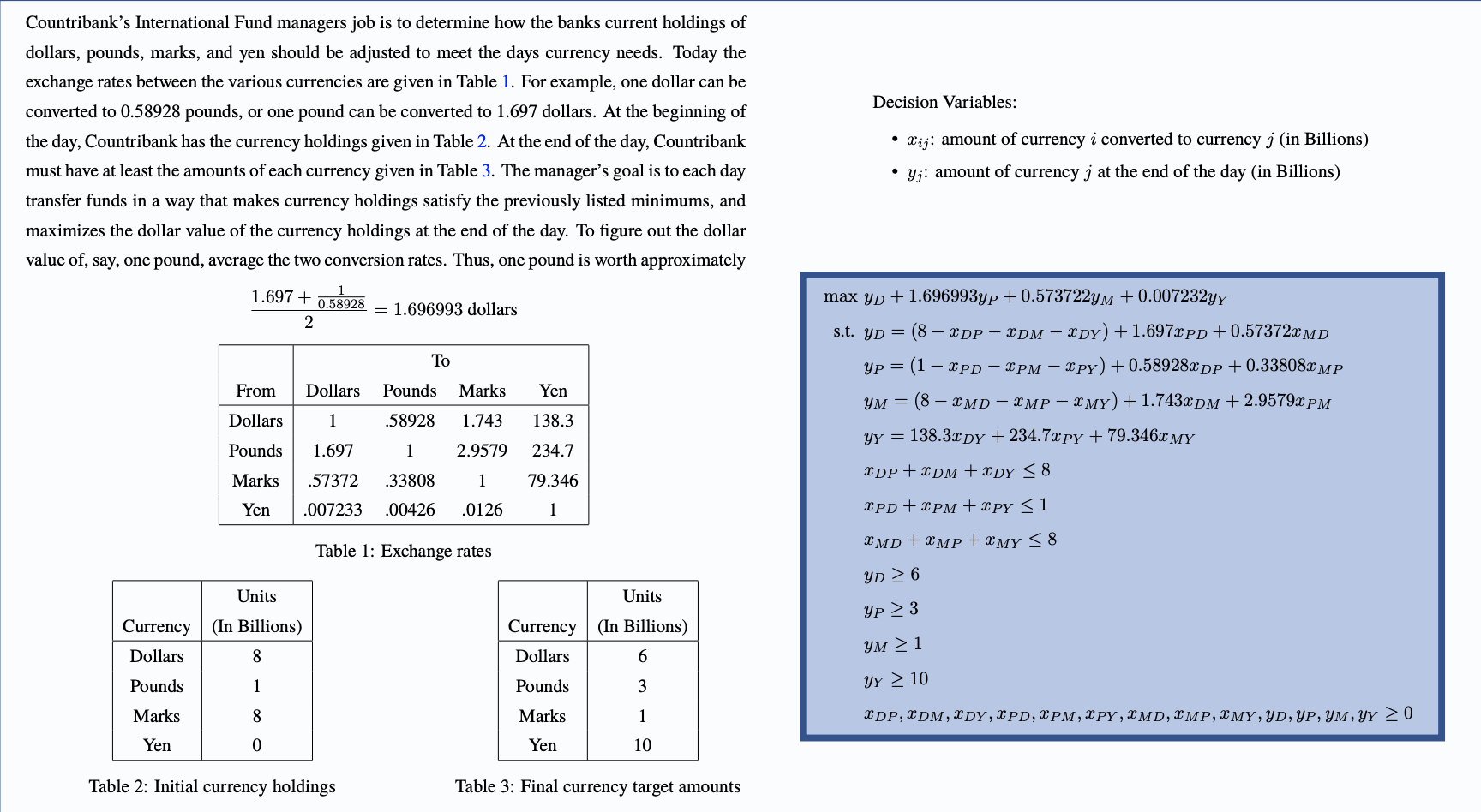 Formulate a data-independent linear program model