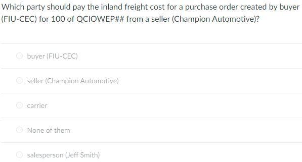 Which party should pay the inland freight cost