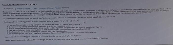 Create Company and Strategic Plan Ah Module