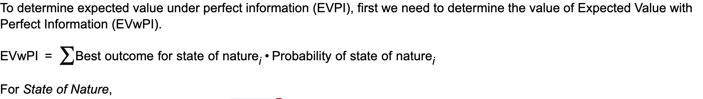expected value for alternative of large stock =