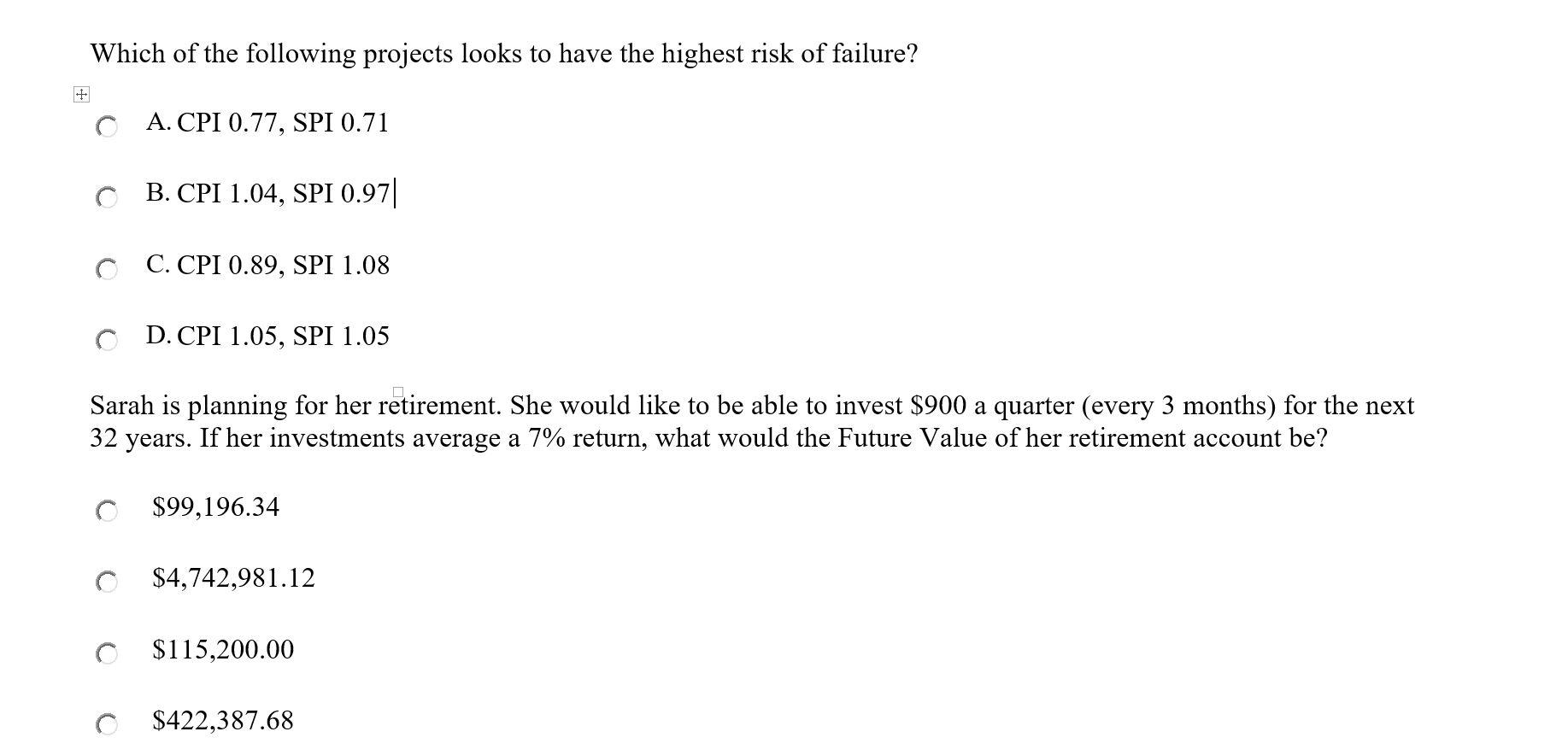 Which of the following projects looks to have the