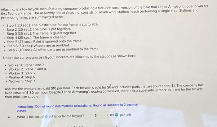 do (e) . . . Atlas Inc. is a toy bicycle