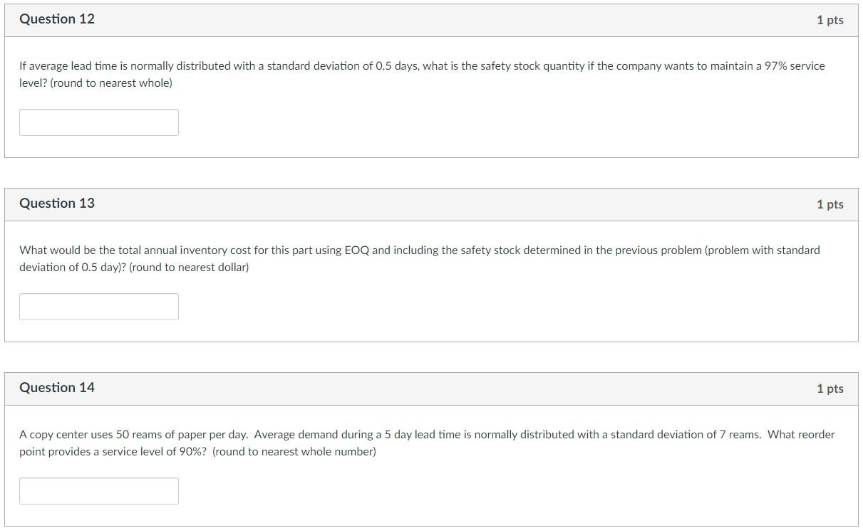 If average lead time is normally distributed with