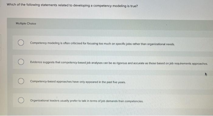 1. 2. 3. 4. TF Qu. 12 When a job analysis is