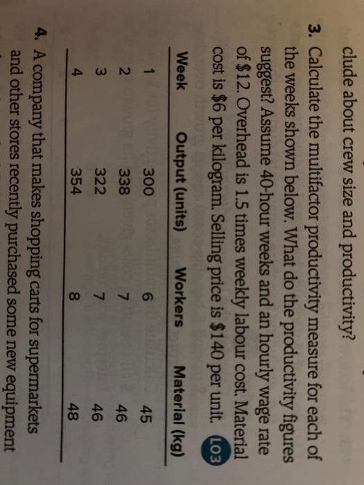 question 3- supply chain clude about crew size