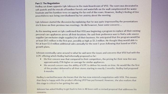 Part 2: The Negotiation Hedley sat down opposite