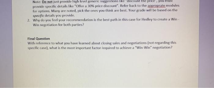 Part 2: The Negotiation Hedley sat down opposite