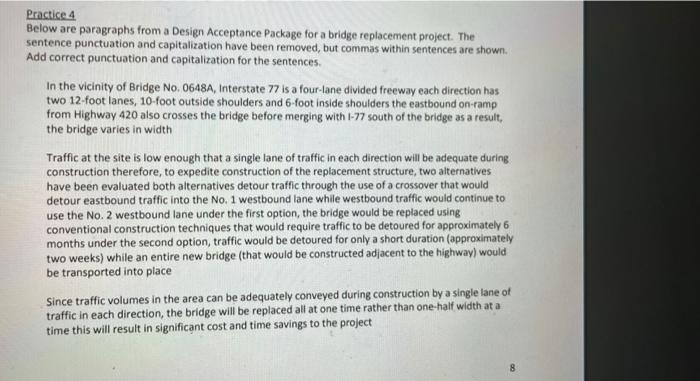 Practice 4 Below are paragraphs from a Design