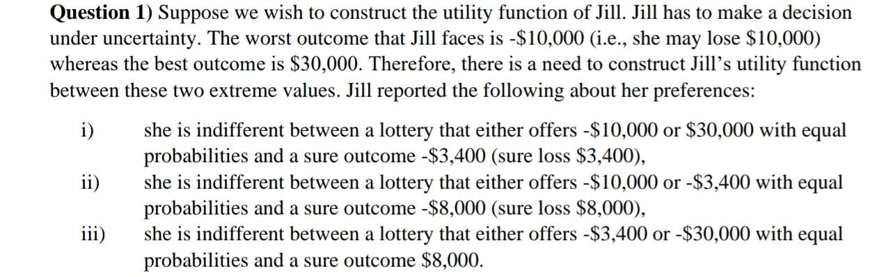 Question 1) Suppose we wish to construct the